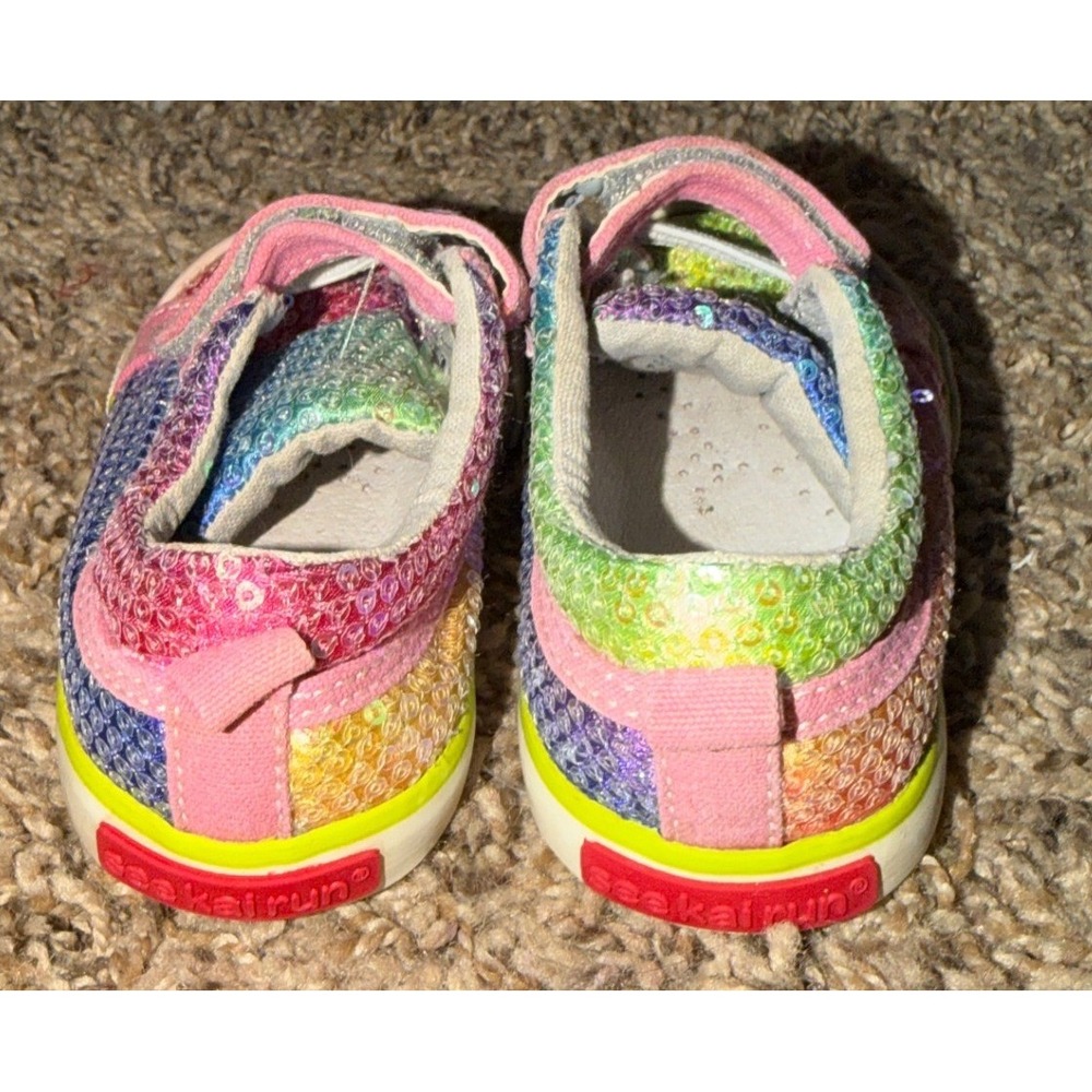 See Kai Run- Kristin Rainbow Sequin Sneakers-Size 6 - Picture 3 of 7